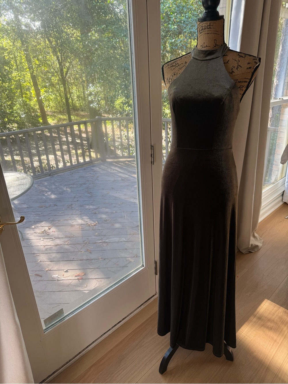 Revelry copper Velvet Halter-Style Maxi Dress